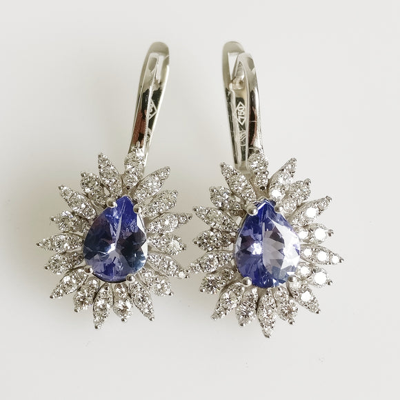 3.19ct Tanzanite and Diamond Earrings