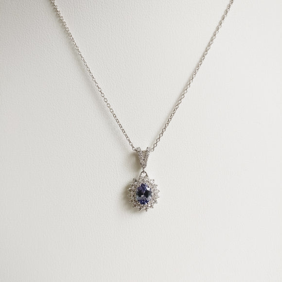 1.53ct Tanzanite and Diamond Necklace with Pendant
