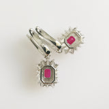 3.84ct Ruby and Diamond Earrings