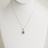 1.38ct Emerald and Diamond Necklace with Pendant