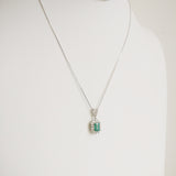 1.38ct Emerald and Diamond Necklace with Pendant