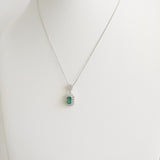 1.38ct Emerald and Diamond Necklace with Pendant