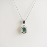 1.38ct Emerald and Diamond Necklace with Pendant