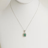 1.53ct Emerald and Diamond Necklace with Pendant