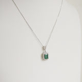 1.53ct Emerald and Diamond Necklace with Pendant