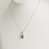 1.53ct Emerald and Diamond Necklace with Pendant