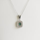 1.53ct Emerald and Diamond Necklace with Pendant