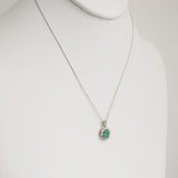 1.24ct Emerald and Diamond Necklace with Pendant