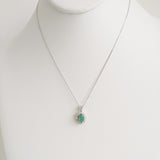 1.24ct Emerald and Diamond Necklace with Pendant