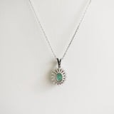 1.24ct Emerald and Diamond Necklace with Pendant