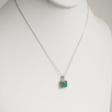 2.04ct Emerald and Diamond Necklace with Pendant
