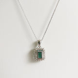 2.04ct Emerald and Diamond Necklace with Pendant
