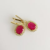 7.41ct Ruby and Diamond Earrings