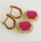 7.41ct Ruby and Diamond Earrings