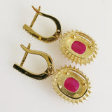 7.41ct Ruby and Diamond Earrings