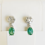 1.97ct Emerald and Diamond Earrings