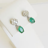 1.97ct Emerald and Diamond Earrings