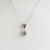 0.47ct Emerald and Diamond Necklace with Pendant