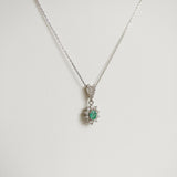 0.63ct Emerald and Diamond Necklace with Pendant