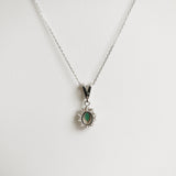 0.63ct Emerald and Diamond Necklace with Pendant