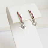 1.06ct Diamond and Ruby Earrings