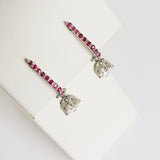 1.06ct Diamond and Ruby Earrings