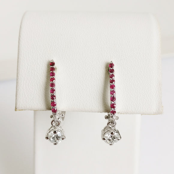 0.77ct Diamond and Ruby Earrings