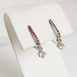 0.77ct Diamond and Ruby Earrings