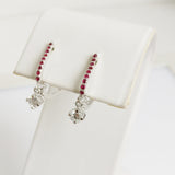 0.77ct Diamond and Ruby Earrings