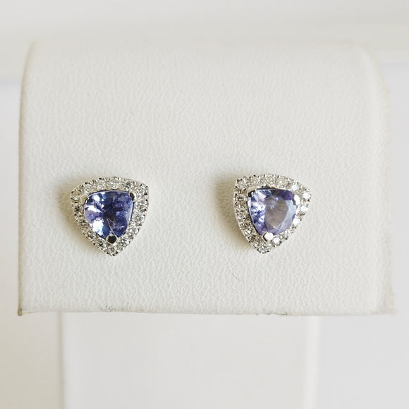 0.81ct Tanzanite and Diamond Earrings