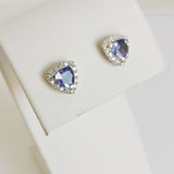 0.81ct Tanzanite and Diamond Earrings