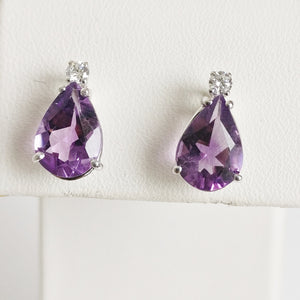 2.96ct Amethyst and Diamond Earrings