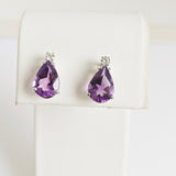 2.96ct Amethyst and Diamond Earrings