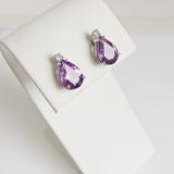 2.96ct Amethyst and Diamond Earrings