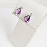 2.96ct Amethyst and Diamond Earrings