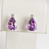 3.35ct Amethyst and Diamond Earrings