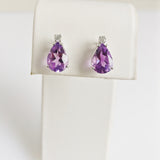 3.35ct Amethyst and Diamond Earrings