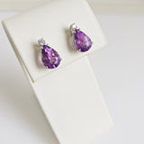 3.35ct Amethyst and Diamond Earrings