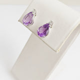 3.35ct Amethyst and Diamond Earrings