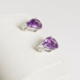 3.35ct Amethyst and Diamond Earrings