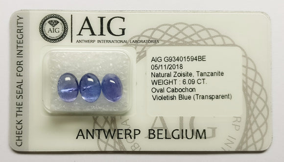 Tanzanite 6.09ct AIG Certified