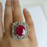 14.80ct Ruby and Diamond Ring