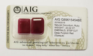 Ruby 20.02ct AIG Certified