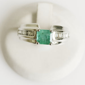 1.29ct Emerald and Diamond Ring