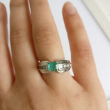 1.29ct Emerald and Diamond Ring