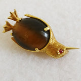 Gold Penguin Brooch