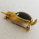 Gold Penguin Brooch