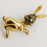 Gold Rabbit Brooch