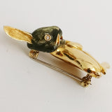 Gold Rabbit Brooch