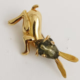 Gold Rabbit Brooch